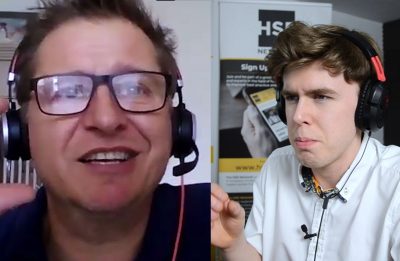 Guest and interviewer